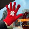 Winter Cartoon Cute Warm Gloves with Fingerless Touch Screen Students Versatile Cycling Cold-proof Minute-hand Knitted Gloves for Women