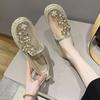 Y2k Fashion Summer Slip On Women's Mesh Breathable Shoes 2025 New In Light Casual Offer Flat Flowers Rhinestone Ladies Footwear