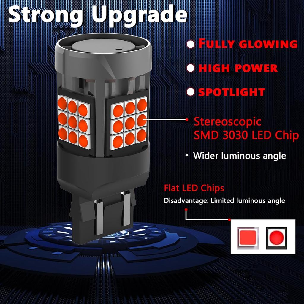 7440 LED Brake Light Bulb Red for Ram 1500 2500 3500 4500 5500 -2024 2025, Super Bright 7440LL W21WLL Rear Tail/Turn and Stop Lights, Pack of 2