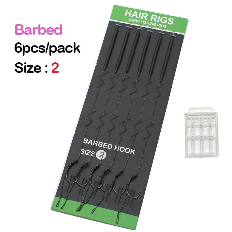 6 шт. рыболовная оснастка для ловли карпа, рыболовный крючок с зазубринами/без зазубрин, с защитой от запутывания лески, поворотный механизм QC, размер 2/4/6/8 для рыболовных снастей