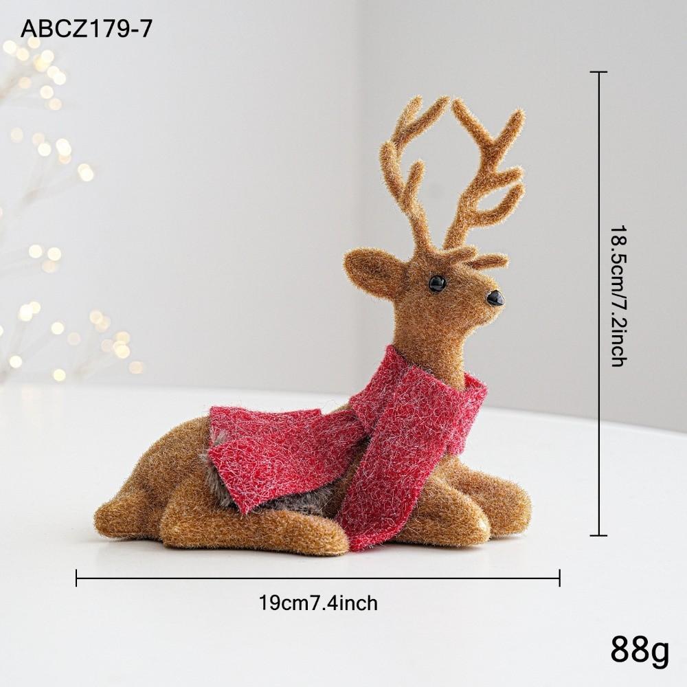 Felt Christmas Table Decor Plastic Base Xmas Elk Statue New Holiday Desktop Ornament  Window Layout