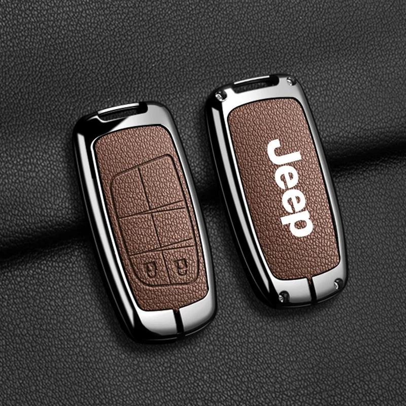 Для Jeep Высококачественный кожаный чехол для ключа автомобиля Для Jeep Grand Cherokee WK2 KL Wrangler JK Commander Renegade Compass 2018 2022 Ac