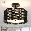 Bohemian Rattan Ceiling Light for European-Style Bedrooms & Hallways