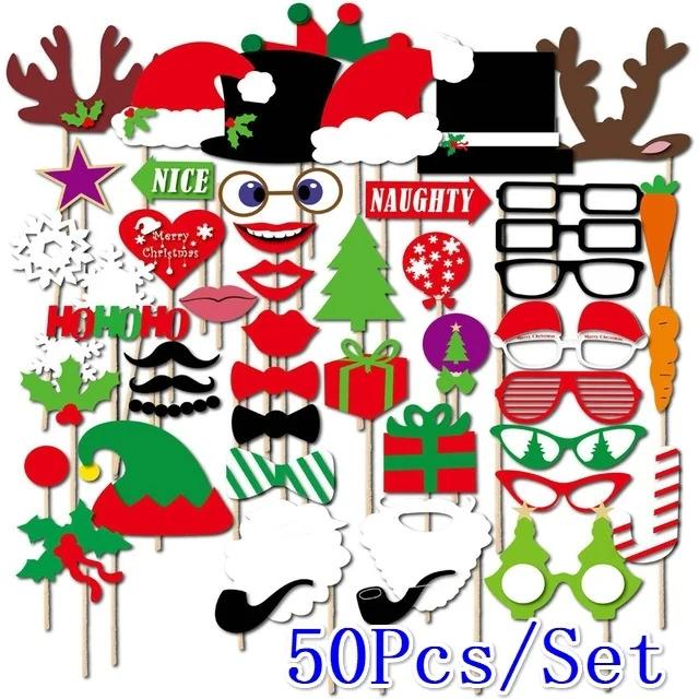 50 шт./компл. DIY забавная рождественская вечеринка на день рождения усы губы на палочке маска для фотобудки реквизит