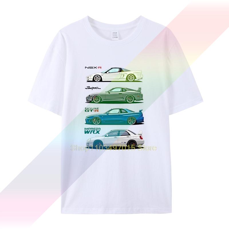100% cotton Brand Men japan Nsx-R Gt-R Skyline Wrx Fans racer car summer Tops Tee Shirt