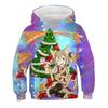 Children's Hoodie Cute Cartoon Christmas Tree Santa Claus Pattern Fun Kids Spring Autumn Hooded Coat Casual Long Sleeve Clothes