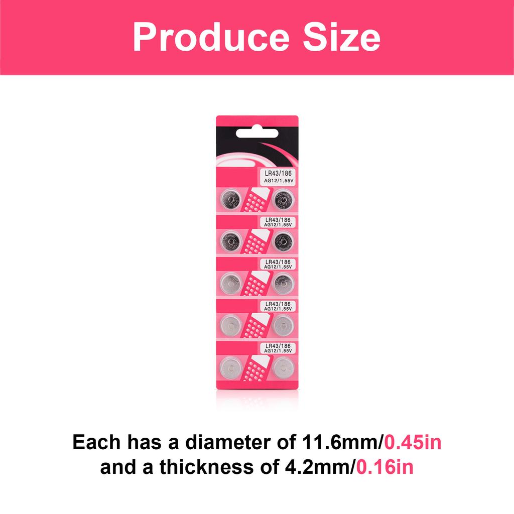 Упаковка из 10/20 щелочных батареек AG12 LR43 таблеточного типа Батарейки таблеточного типа для часов Калькуляторов Игрушечных устройств