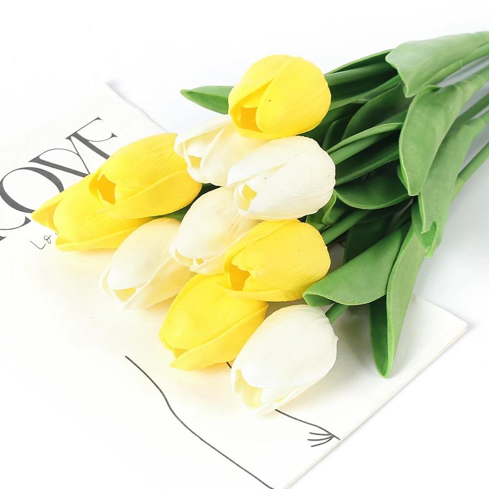 Букет из 3/5 искусственных тюльпанов, 29 см, из пенопласта, для украшения сада и свадьбы, для домашнего декора, вазы и цветочной композиции.