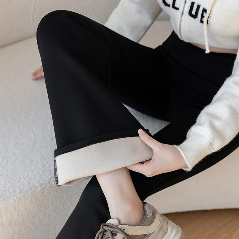 Тонкие повседневные брюки с высокой талией, женские расклешенные брюки с изображением акулы, бархатные утолщенные брюки Барби, леггинсы большого размера M-4XL