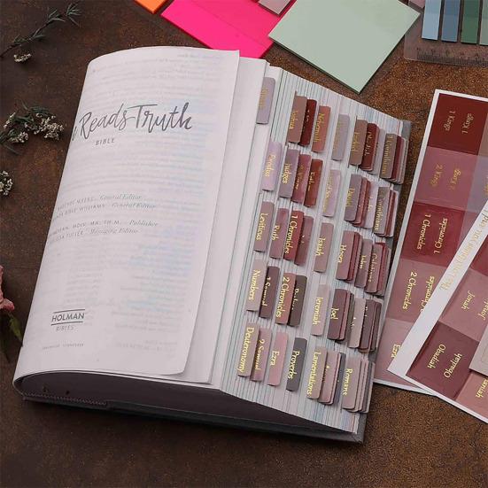 5 Sheets Bible Tab Large Letter Print PVC Self-adhesive Bible Sticky Index Label Book Page Marker Sticker Bible Study Journaling Supplies