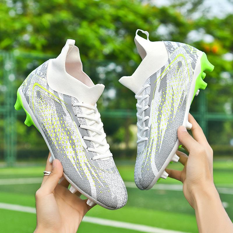 Men's Large Size Football Boots 34-46 Men's/Children's High-top Short-nailed Outdoor Anti-slip Football Boots