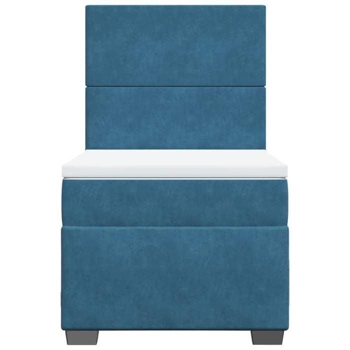Maison Exclusive - Sommier à lattes de lit avec matelas bleu 90x200 cm velours
