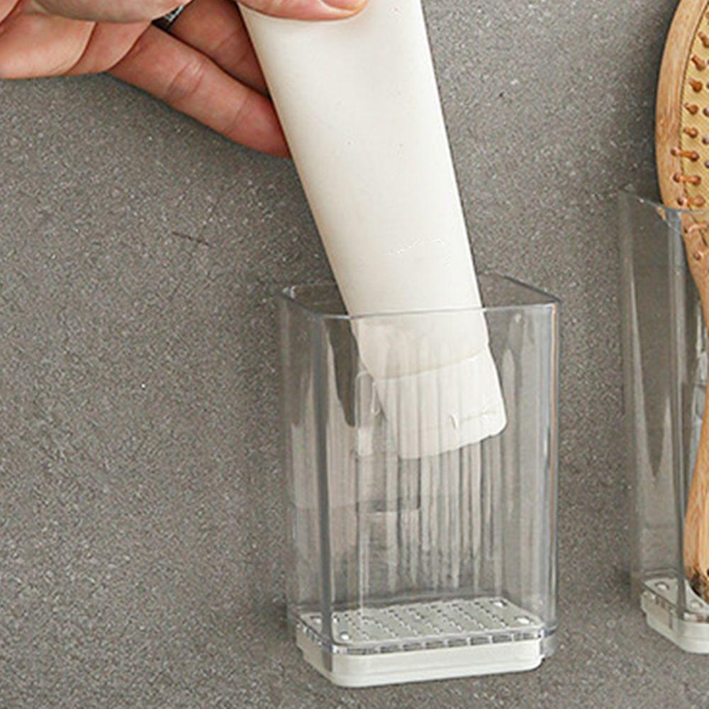 Plastic Wall Mounted Chopsticks Tube Adhesive Spoon Cutlery Organizer Bathroom