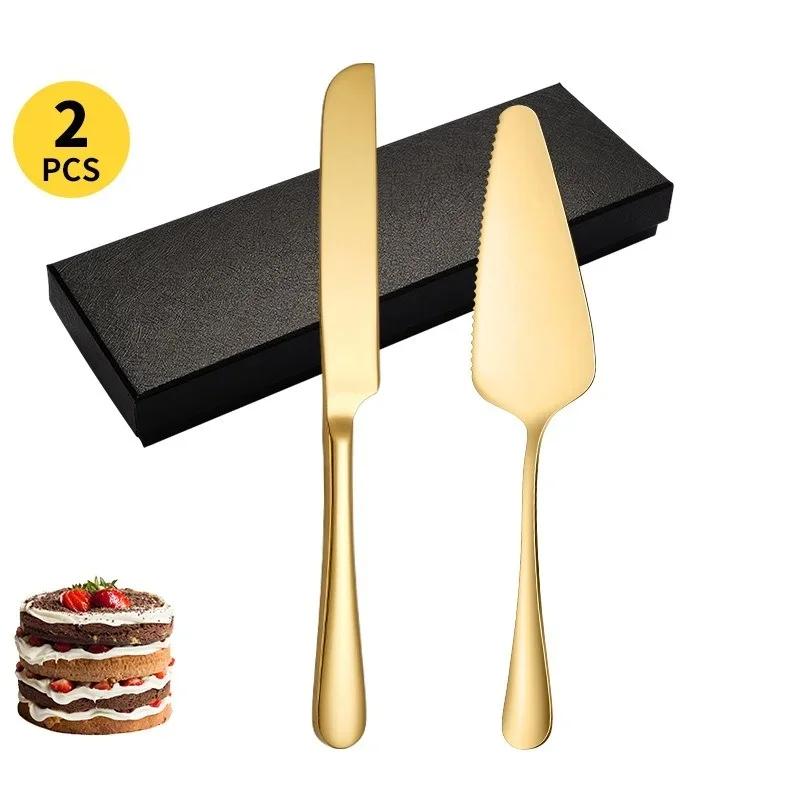 2/4Pcs Cake Knife Spatula Set Spatula Steak Spatula Bread Cutting Tool Cheese Knife Pie Pizza Stainless Steel Baking Tool Gift