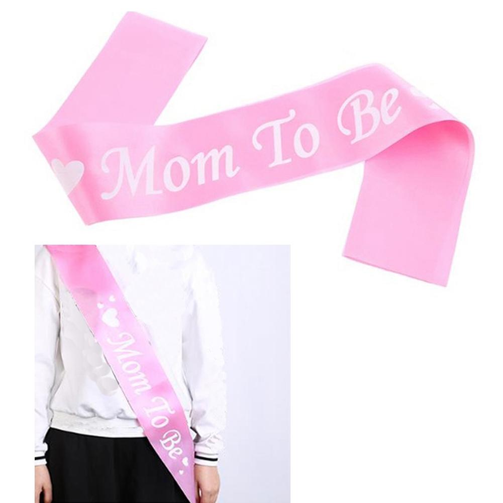 1PC Blue/ Mom To Be Letter Ribbon Sash Shoulder Strap New Mommy Party Gift Favors