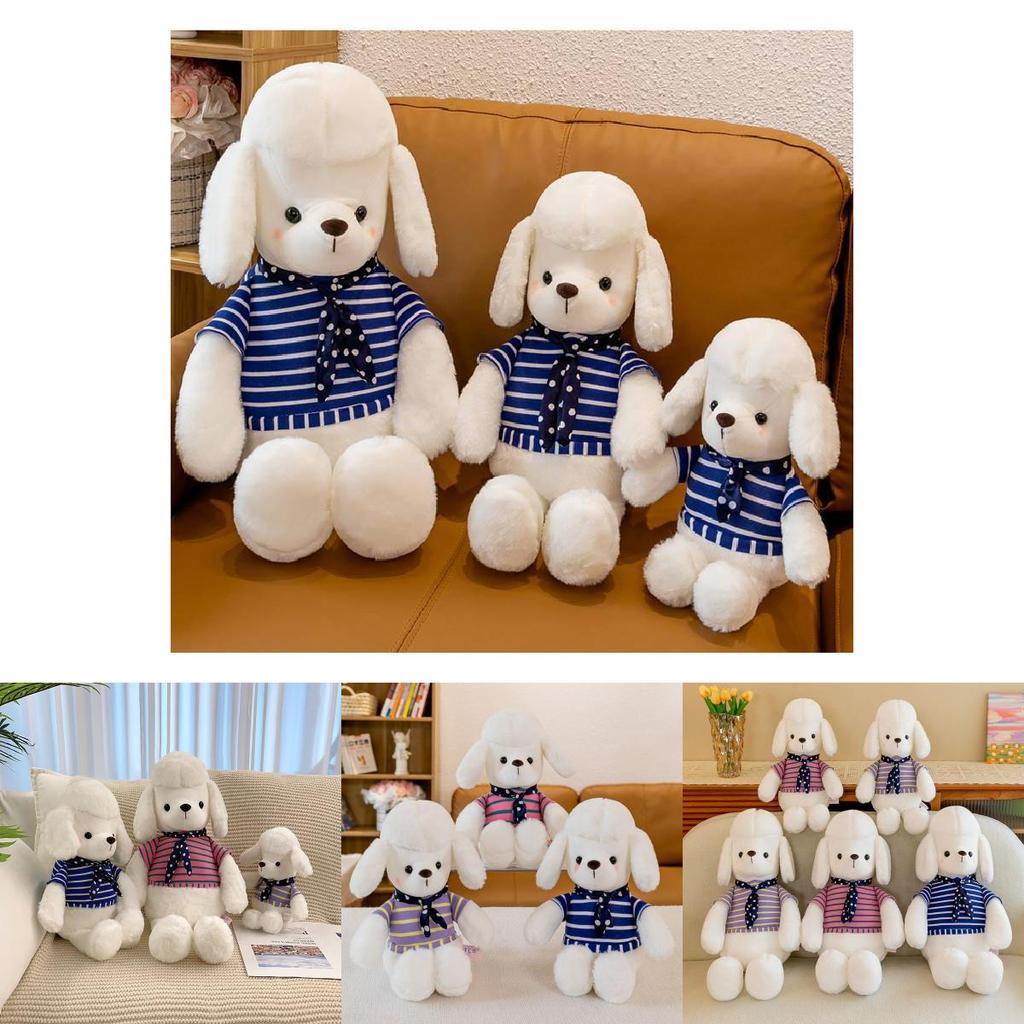 Adorable Plush Dog Toy With Scarf Charming Stuffed Animal For Kids Home Decor