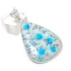 Natural K2 Blue Azurite Gemstone 925 Sterling Silver Jewelry Pendant 2.05" m0G05