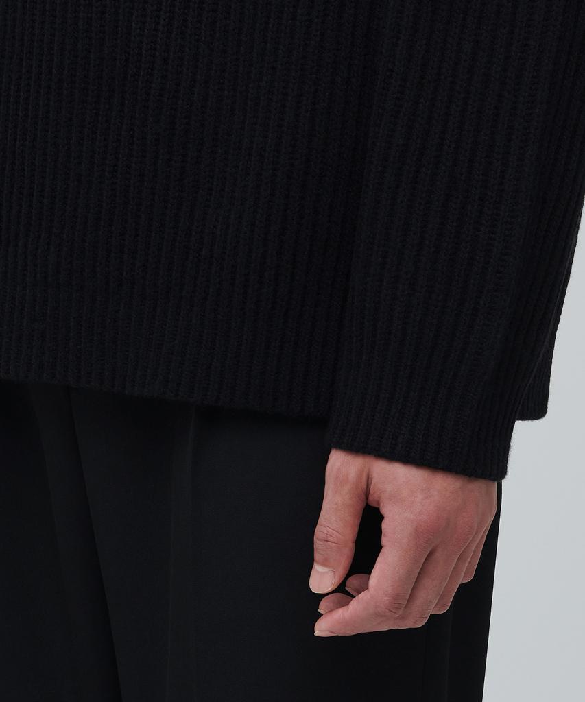 MUSINSA STANDARD Lambswool Ribbed Turtleneck Knit [Black]