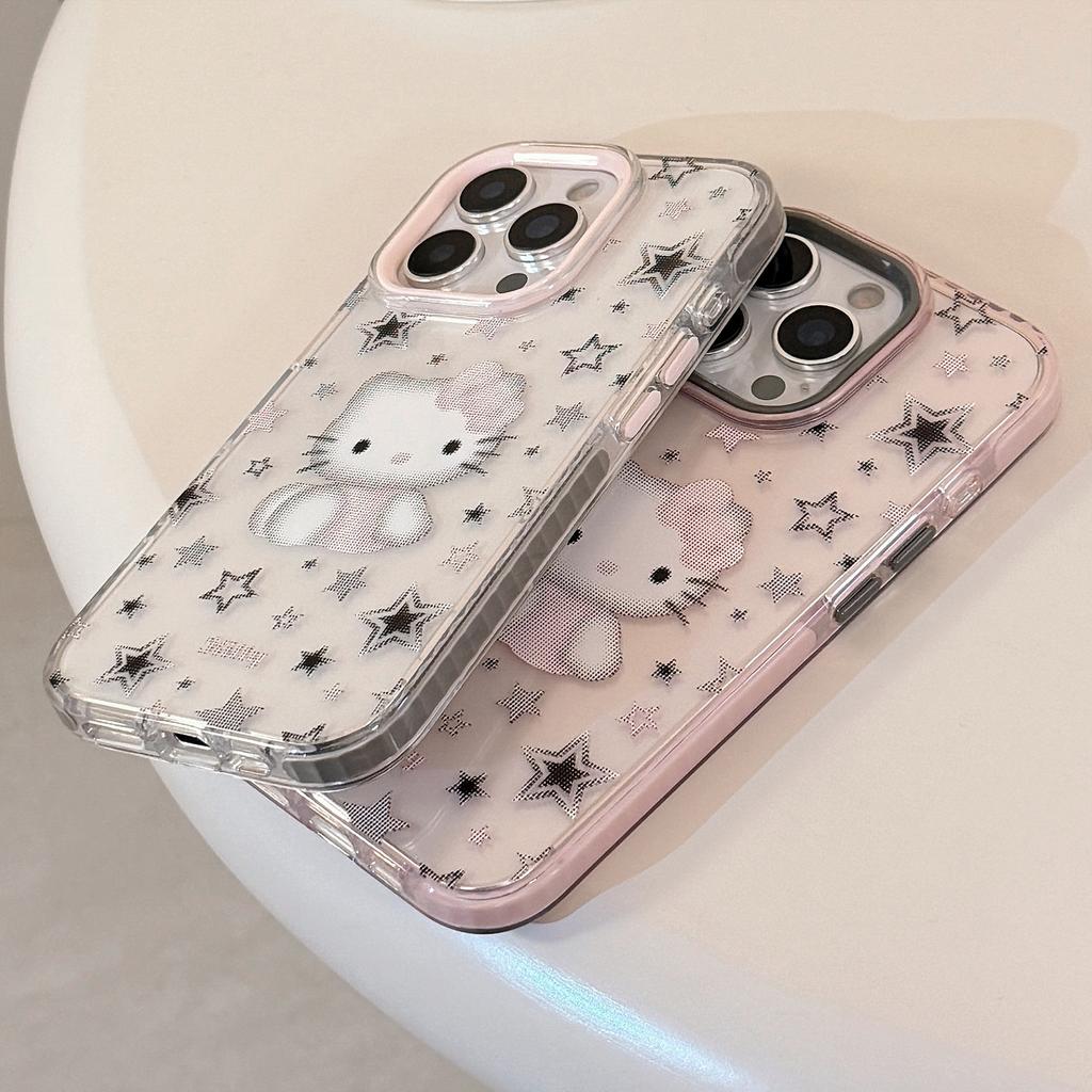 Чехол для телефона IPhone 16/15 с рисунком кота, Совместим с 17 Pro Max, Рамка с цветовыми блоками, Милый и крутой 13/11 Мягкий чехол