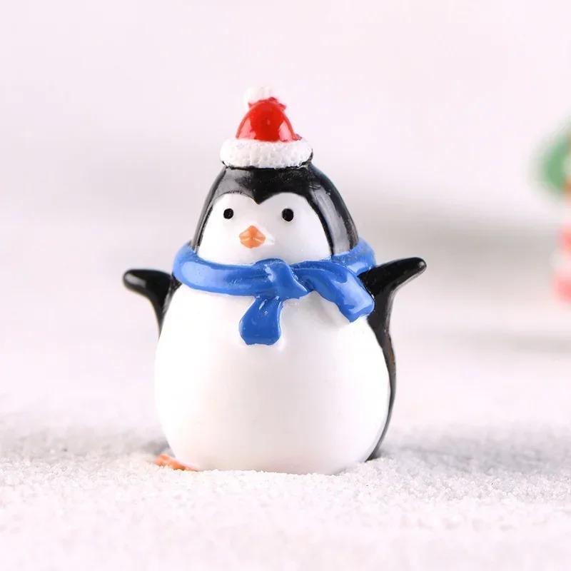 4Pcs Mini Resin Penguin Christmas Penguin Home Garden Decoration Miniature World Landscape Bonsai Ornament Decor Accessories