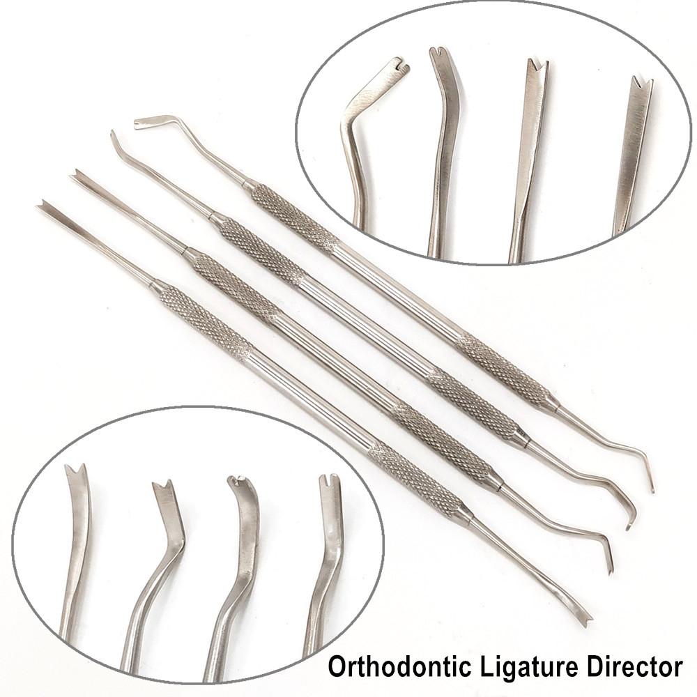 Стоматологический ортодонтический двусторонний лигатурный директор, изогнутый скейлер, тонкий узкий стоматологический инструмент, инструмент