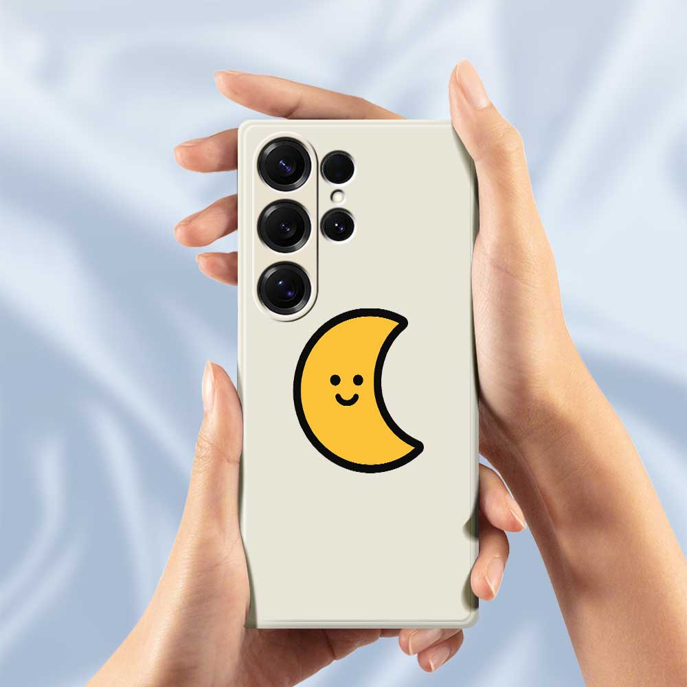 Чехол для Samsung Galaxy S25 Ultra Желтый Лунный Узор Печать Прямой Край ТПУ Задняя Крышка Телефона