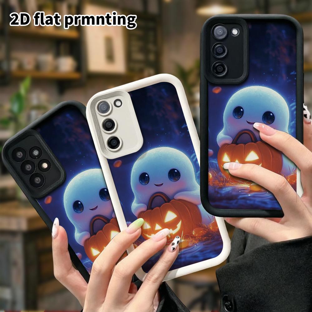 Phone Case: 2D Flat Samsung Galaxy A34 A35 M05 M06 S20 S22 S21 FE Plus 5G Layered Protective Case, Big Starry Eyes, Christmas and Halloween Gift