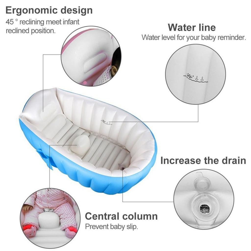 Надувная Складная Детская Ванна Портативная Путешествия Компактная Детская Ванночка Для Малышей Детская Ванна Душевая Умывальник Сиденье Ванны Детская Ванночка Плавательный Бассейн
