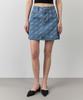 City Breeze Logo Print Denim Skirt_Indigo