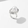 Baroque Heterosexual Pearl Alloy Set Ring Light Luxury Geometric Metal Hollow Finger Ring