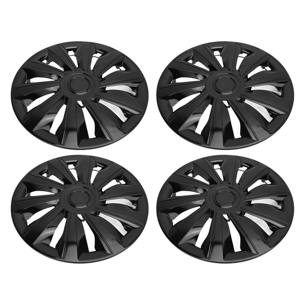 4 Pcs Wheel Hub Cap Full Protection Snap On Scratch Resistant Universal Fit for Any 15 Inches Steel 