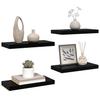 Floating Shelves Set (4 pcs) High Gloss Black 50 x 23 x 3.8 cm MDF