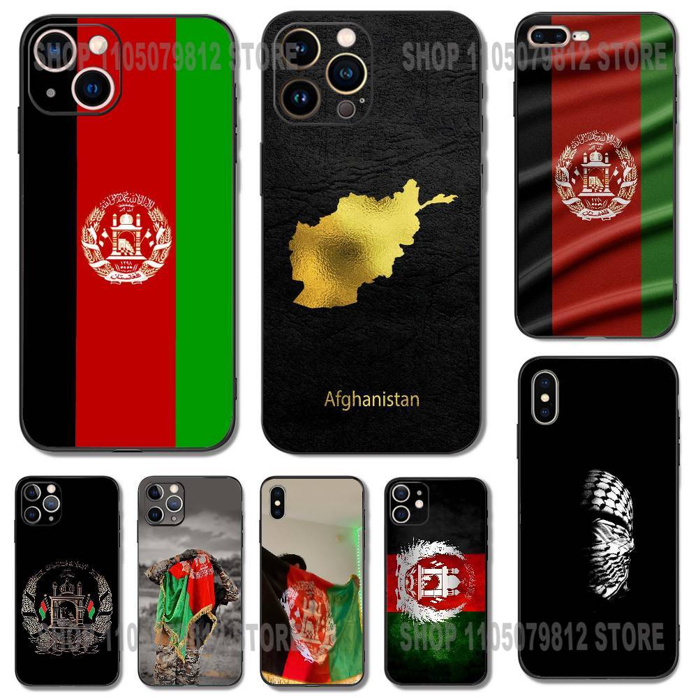 Чехол для телефона с флагом Афганистана для iPhone 17 16,15,14,13,12,11,Pro,XS,Max,XR,Plus,Mini Мягкий силикон Черный Ударопрочный