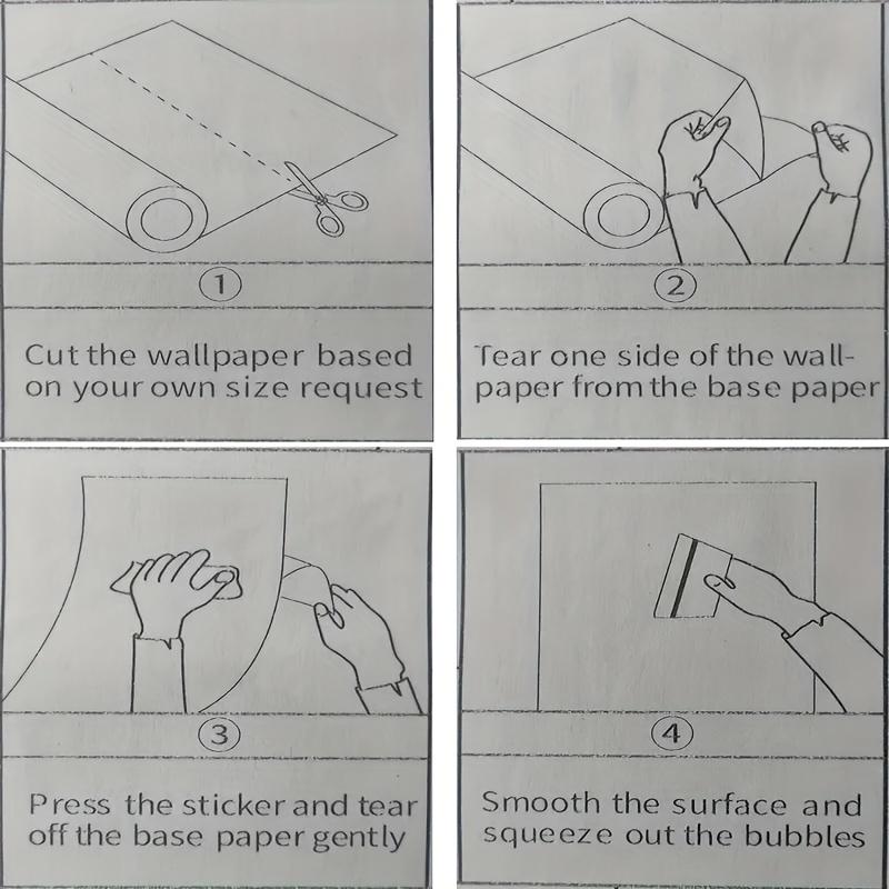 1 Roll Self-adhesive Wallpaper English Wall Tile Pattern Contact Paper Peelable and Stickable Dormitory Wallpaper Furniture Renovation Wallpaper