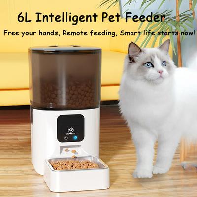 6L Smart Pet Автоматический таймерный дозатор корма для кошек WiFi Интеллектуальный пульт дистанционного управления миска для еды для собак Кормушка для кошек и собак с защитой от заклинивания