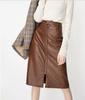 Genuine Leather Brown Party Handmade Skirt For Women Wear Stylish 100% Lambskin
