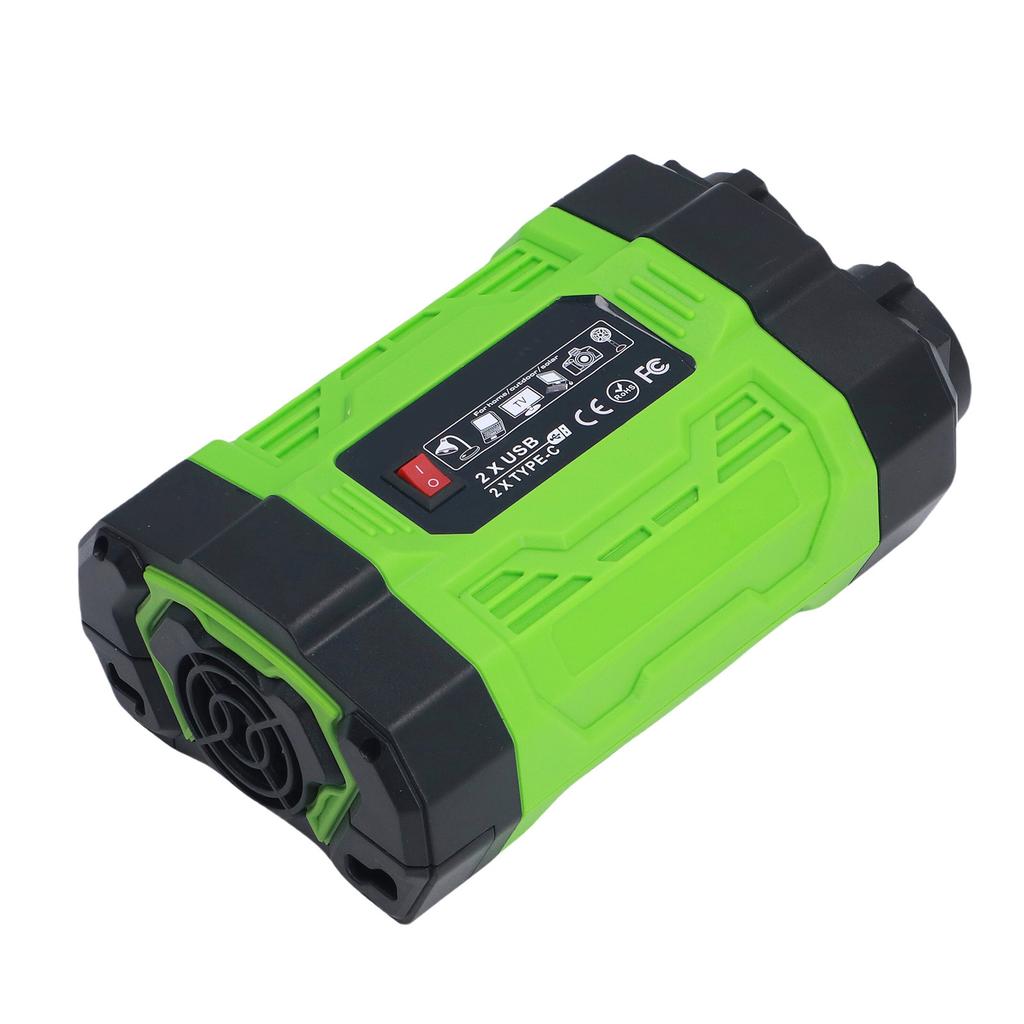 200W Car Power Inverter DC 12V To AC 220V Car Inverter with 2 USB Ports 2 Type C Ports 2 AC Outlets for Outdoor Travel