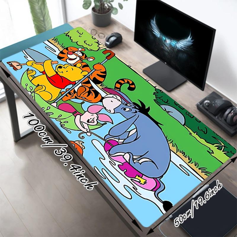 Pooh Tiger Xl Gaming Mouse Pad Nonslip Rubber Base Stitched Edge Waterproof Desk Mat For Pc Laptop Gamer Office Computer Accessories C927532