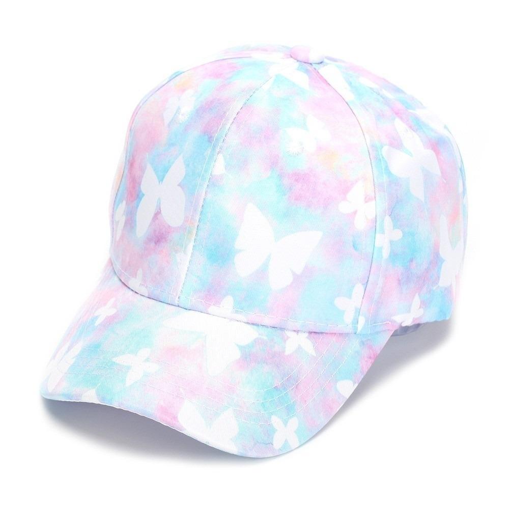 Duck Tongue Design Peaked Cap Tie-dye Print Visor Cap Kids Baseball Cap For Children Girls