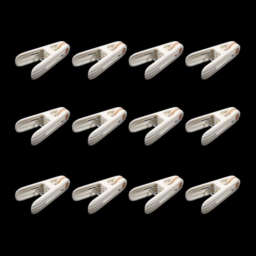 12Pcs PP Clothes Washing Clips Household Clothing Coat Hat Socks Pegs Sealing Pins Traceless Windproof Clips Hang Clamps
