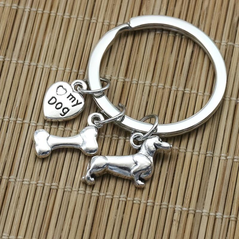 Брелок для ключей с таксой и собакой, милое животное, металлический брелок для ключей, кошелек, сумка, рюкзак, брелок для ключей от машины, подвеска для женщин, собак, мам, Рождественский подарок