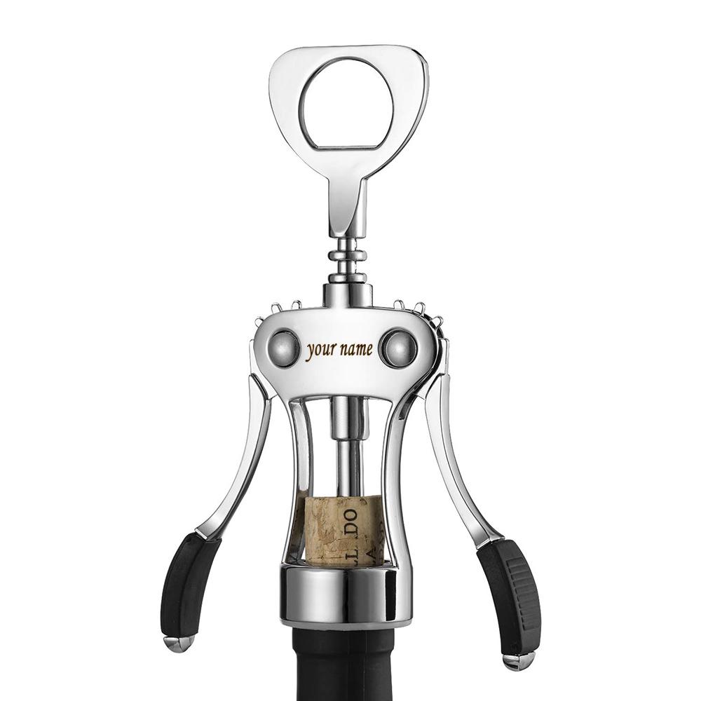Personalized Red Wine Wine Corkscrew Bottle Opener Zinc Alloy Wing Corkscrew Multifunction Corkscrew Free Engraving