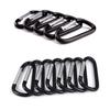 Black-color Aluminium Equipment Alloy Carabiner Buckle Keychain Camping Hiking Hook Climbing Button