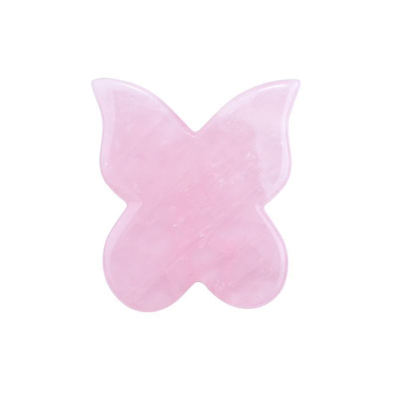 Natural Butterfly shaped Crystal Gua Sha Board Quartz Jade Scraping Board Face Lift Acupuncture Skin Care Tools