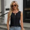 2025 Spring/Summer New Solid Color Round Neck Sleeveless Casual Short Sleeve Tank Top T-shirt