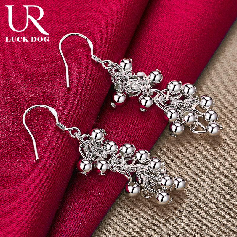 Серьги для пирсинга из гладкого серебра 925 пробы в форме виноградной бусины, модные свадебные украшения