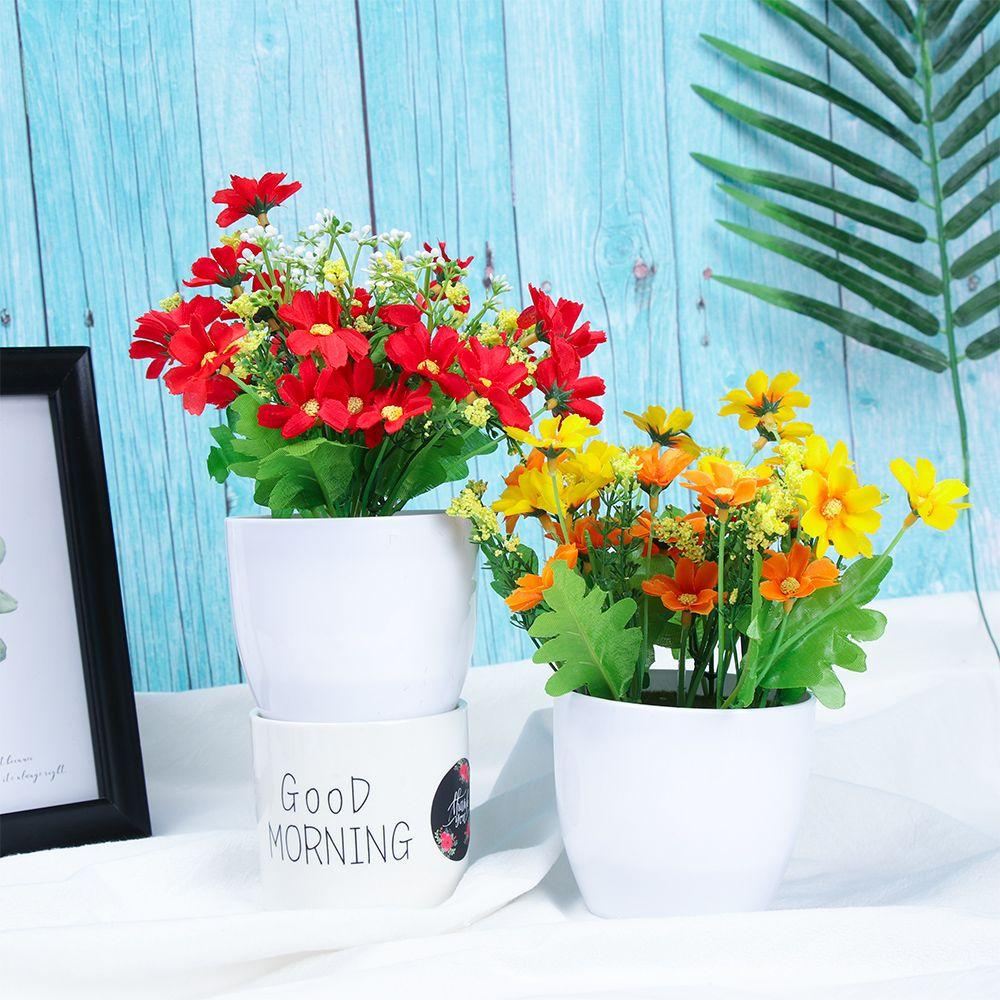 Party Supply Home Decor Silk Chrysanthemum Simulation Bonsai Flowers Potted Artificial Plants