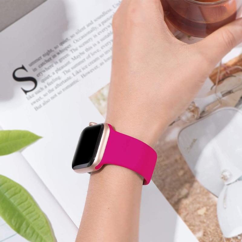 Силиконовый ремешок для Apple Watch Band 45 мм, 44 мм, 40 мм, 41 мм, 42 мм, 38 мм, 49 мм, браслет iwatch series 8 7 se 3 4 5 6 Ultra Band