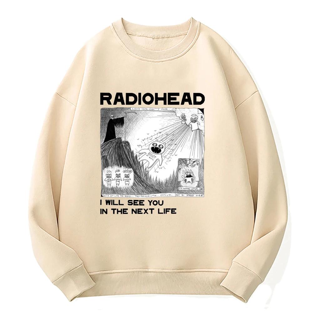 Толстовка Radiohead I Will See You in The Next Life с капюшоном для мужчин/женщин Rock Boy с принтом в стиле ретро, хип-хоп, уличная одежда, Sudaderas, мужской