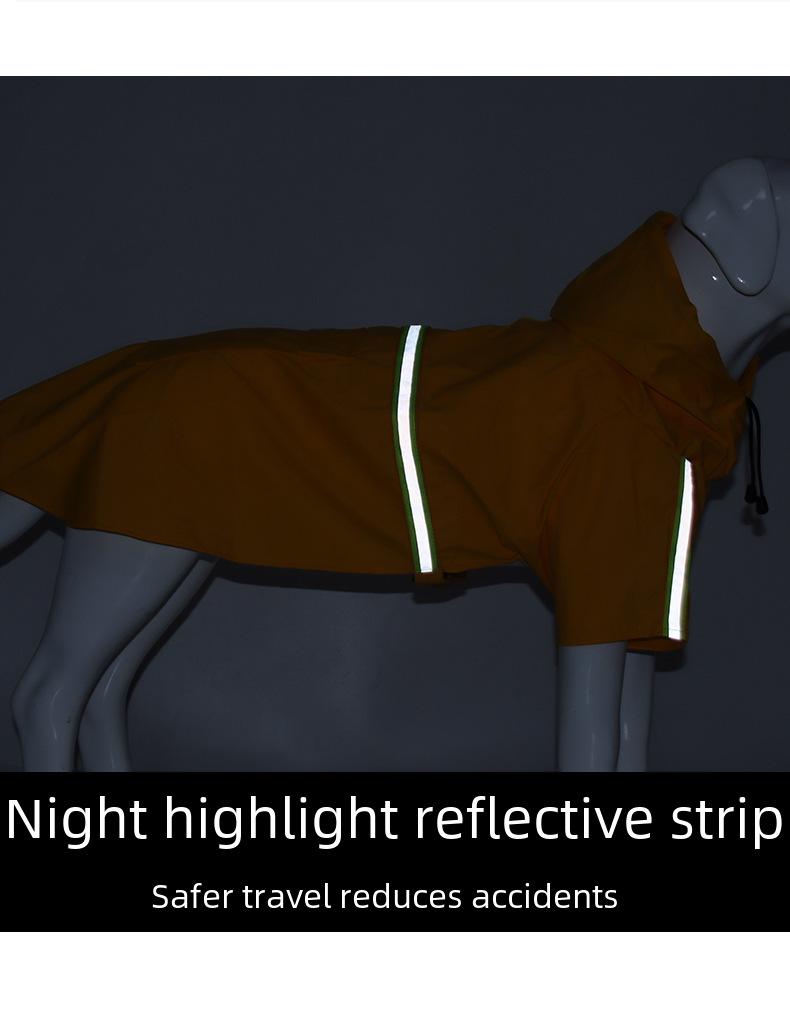 Светоотражающий плащ-накидка с капюшоном для средних и крупных собак